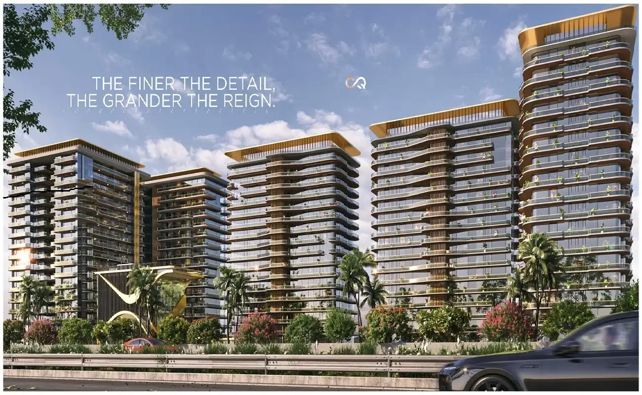 Evoq Antalia seen from the approach road, with the landscaped frontage