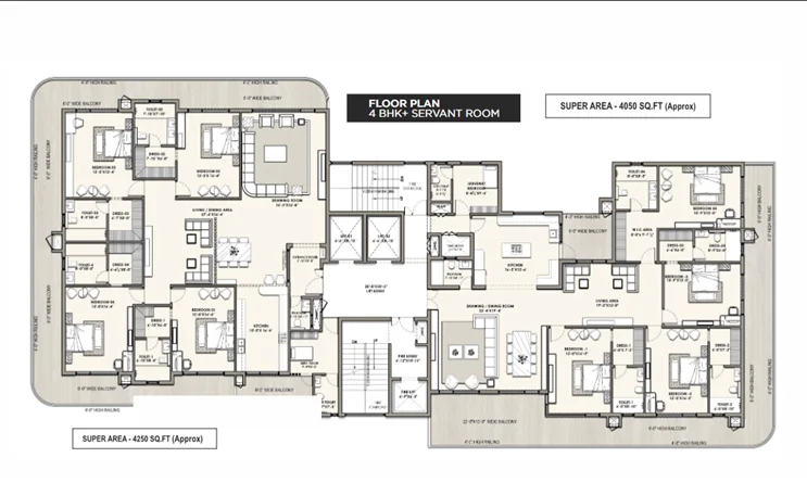 4 BHK + 1 floor plan